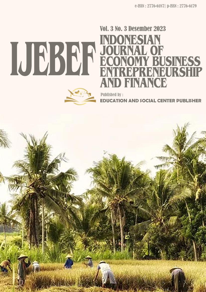 					View Vol. 3 No. 3 (2023): Indonesian Journal of Economy, Business, Entrepreneuship and Finance
				
